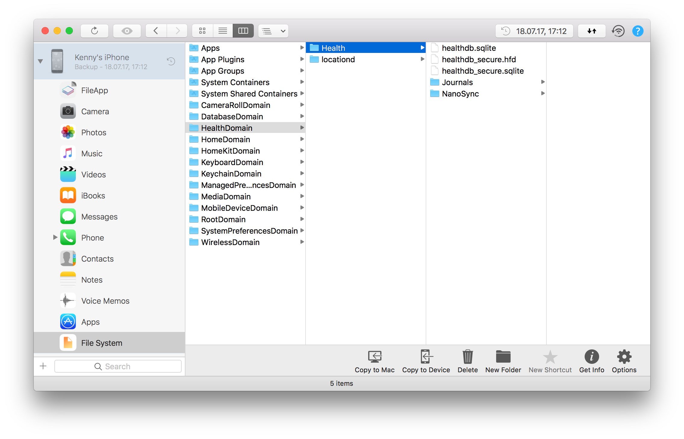extract files and data from an encrypted iPhone backup