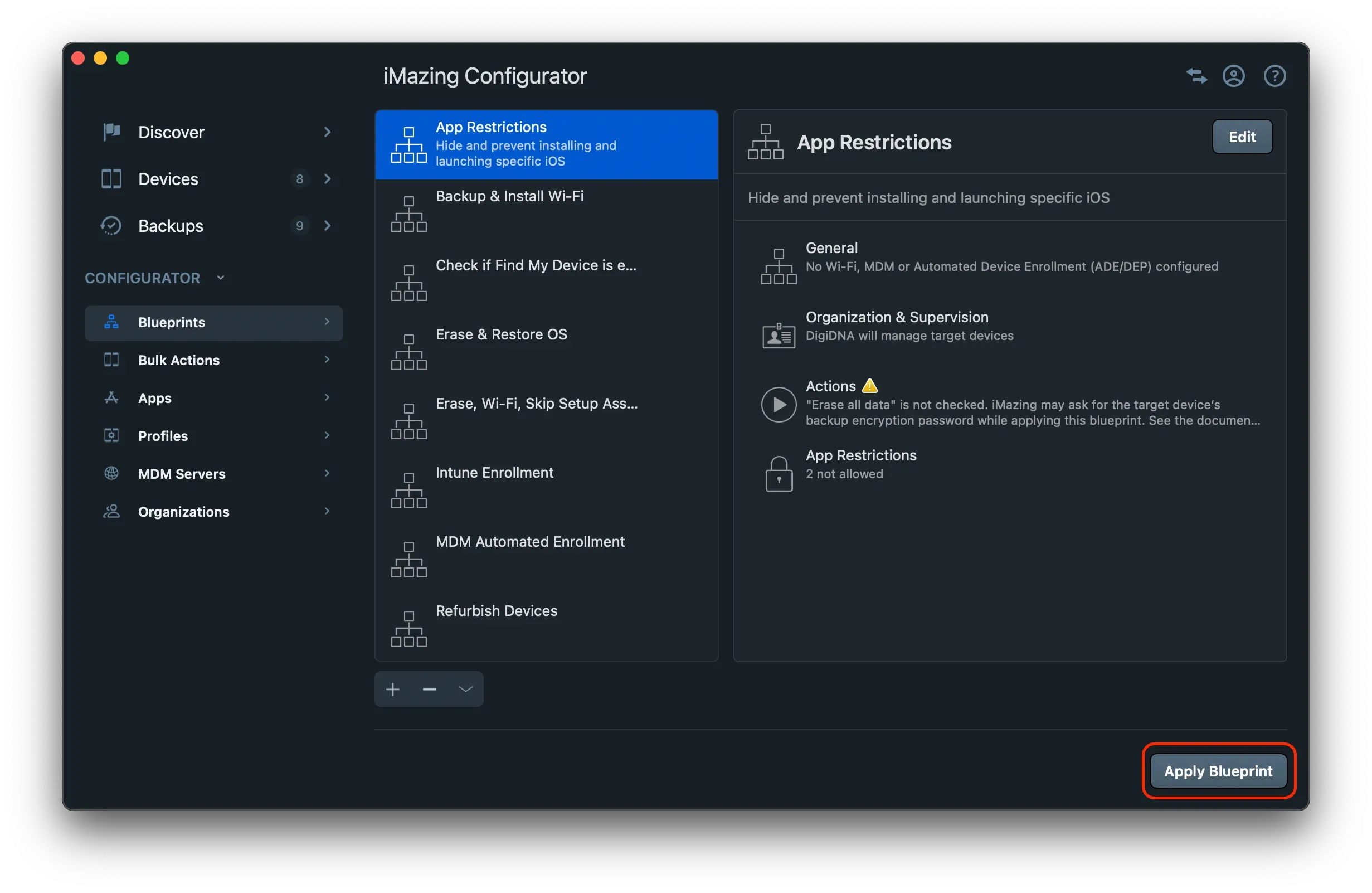Your blueprint is now ready