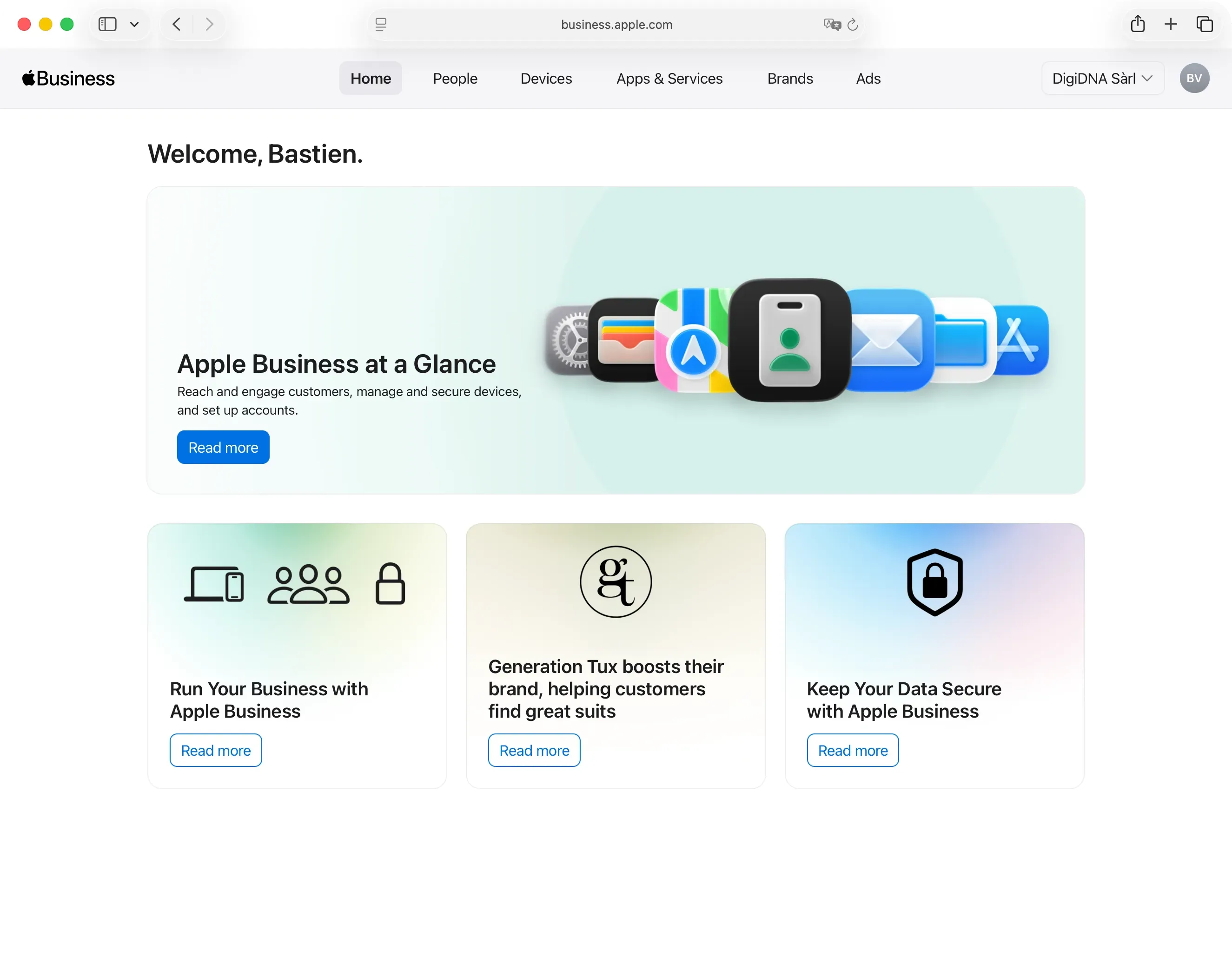 Apple Business homepage
