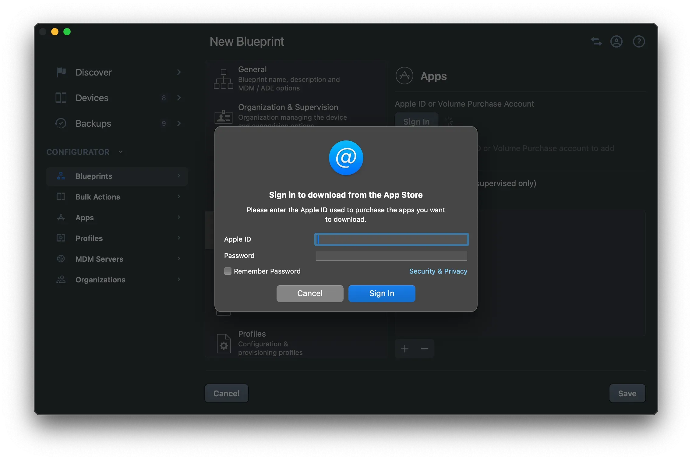 iMazing Configurator Credentials