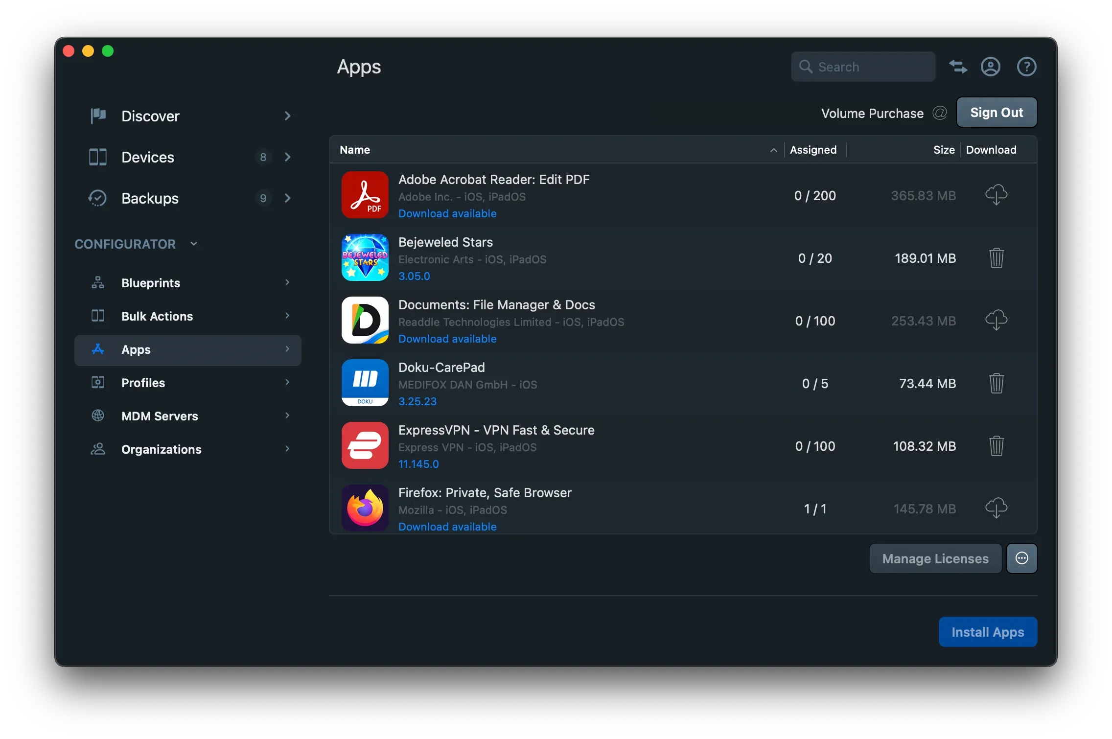 iMazing Configurator Apps