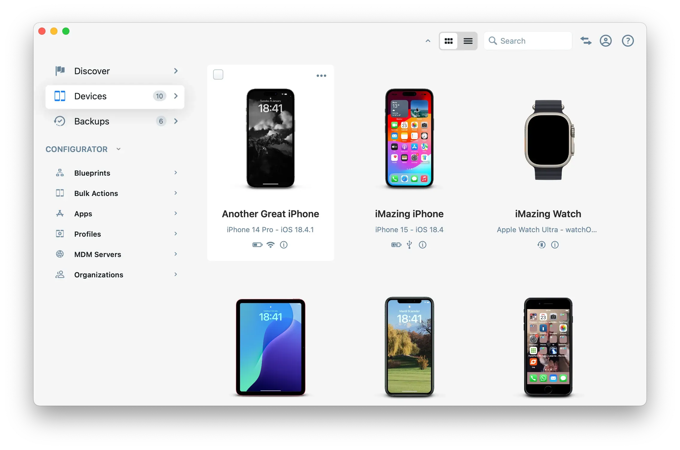iMazing Devices View