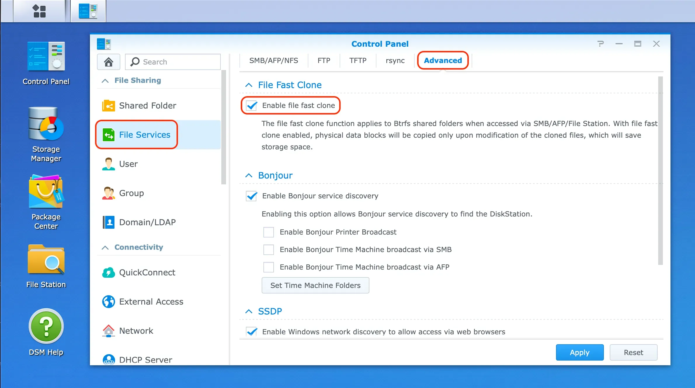 Enable File Fast Clone on a Synology NAS