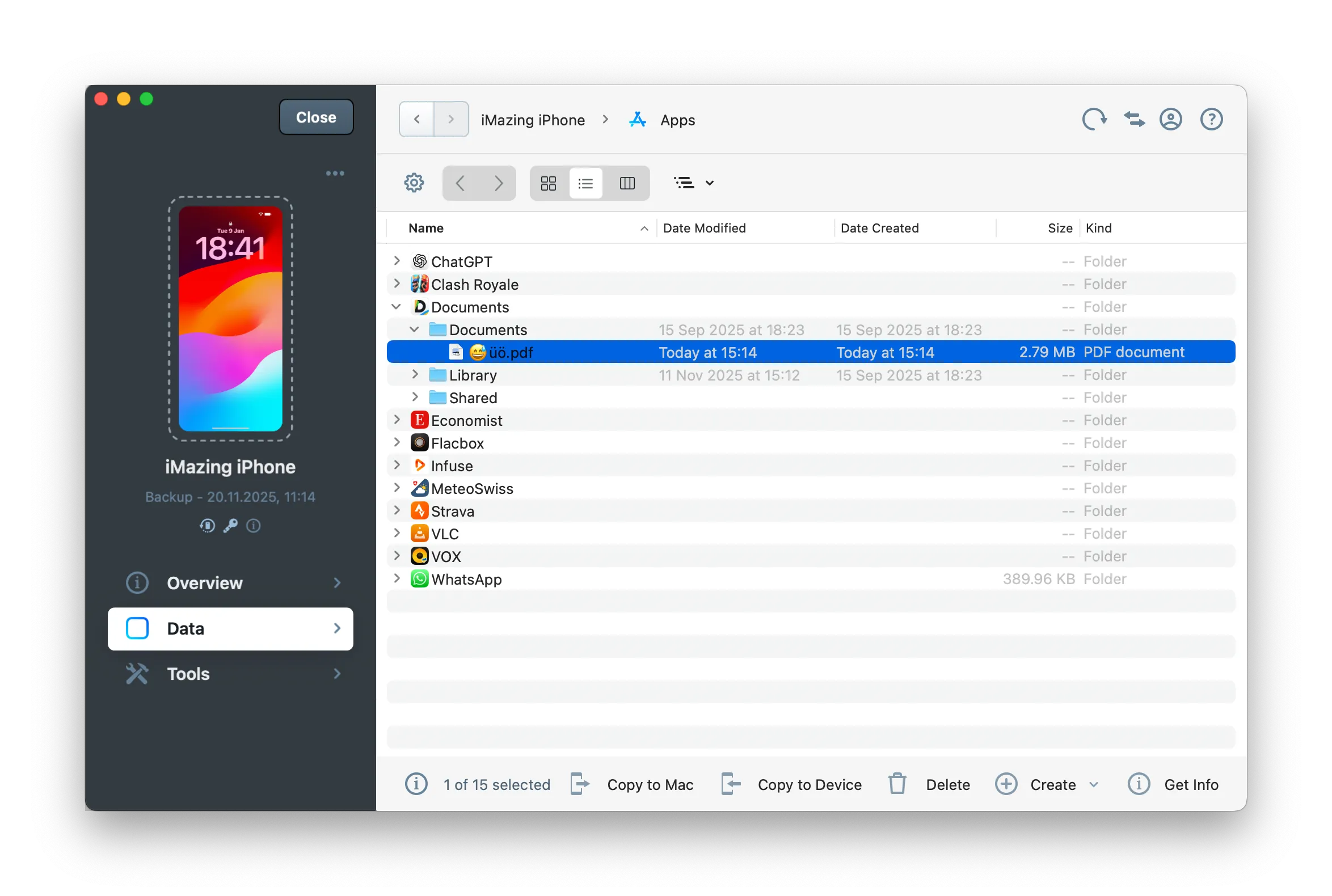 extract files and data from an encrypted iPhone backup