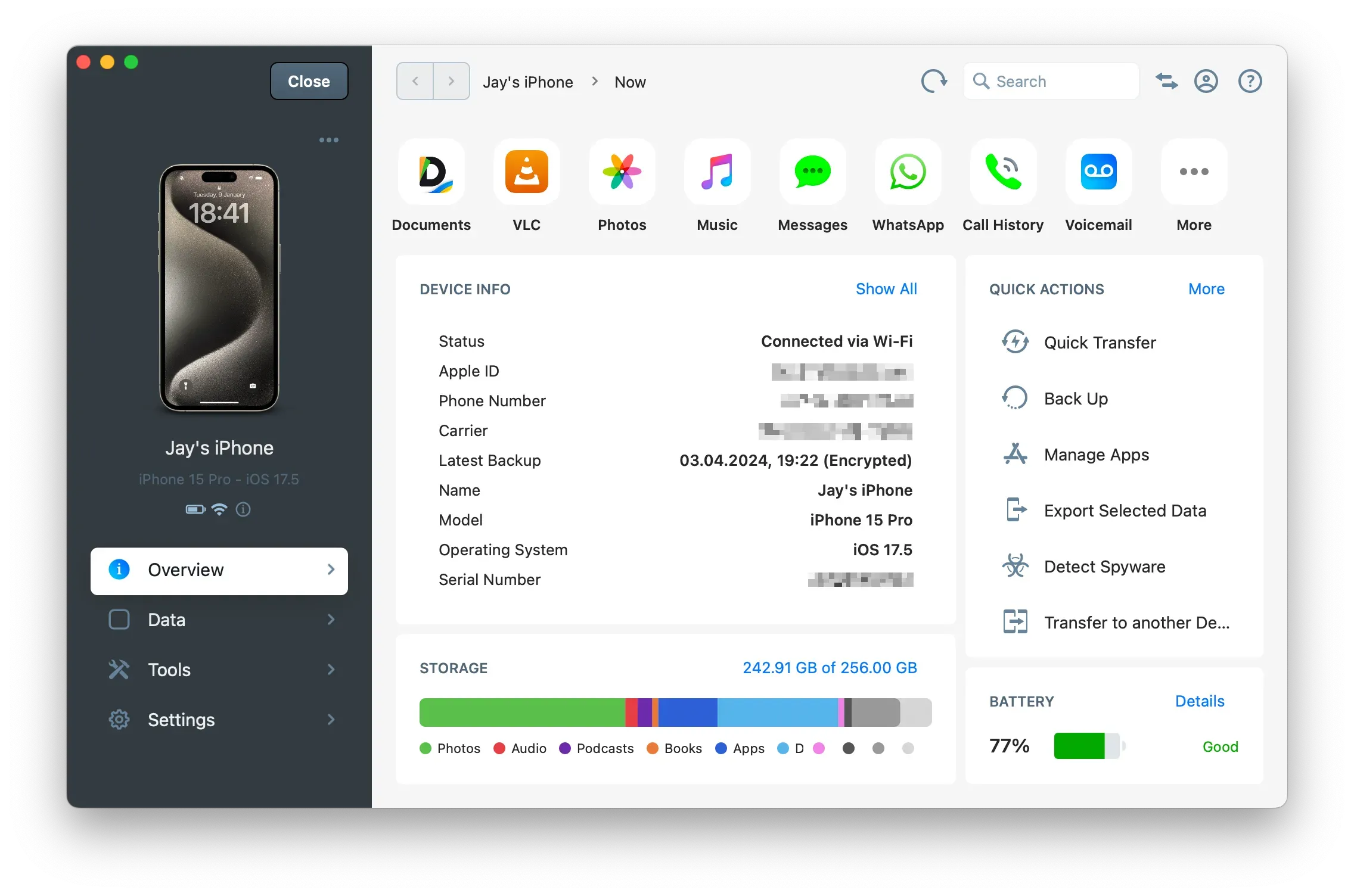 iMazing 3 Device Overview