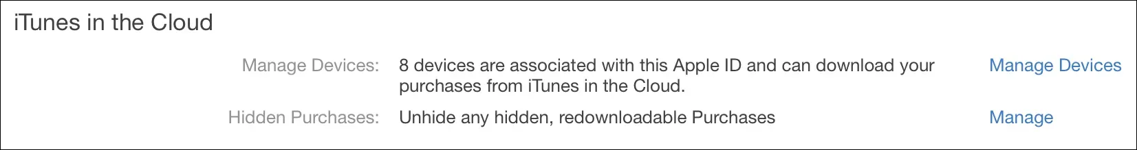 iTunes in the Cloud Setting