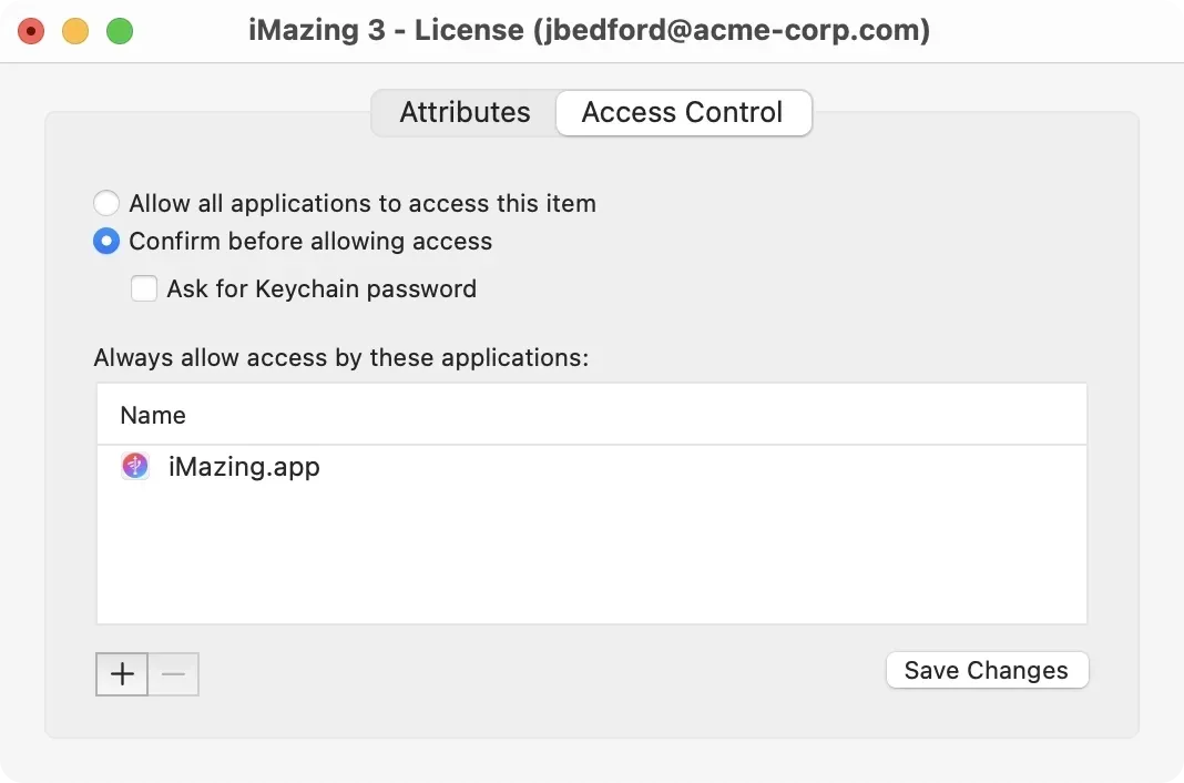 Keychain access control