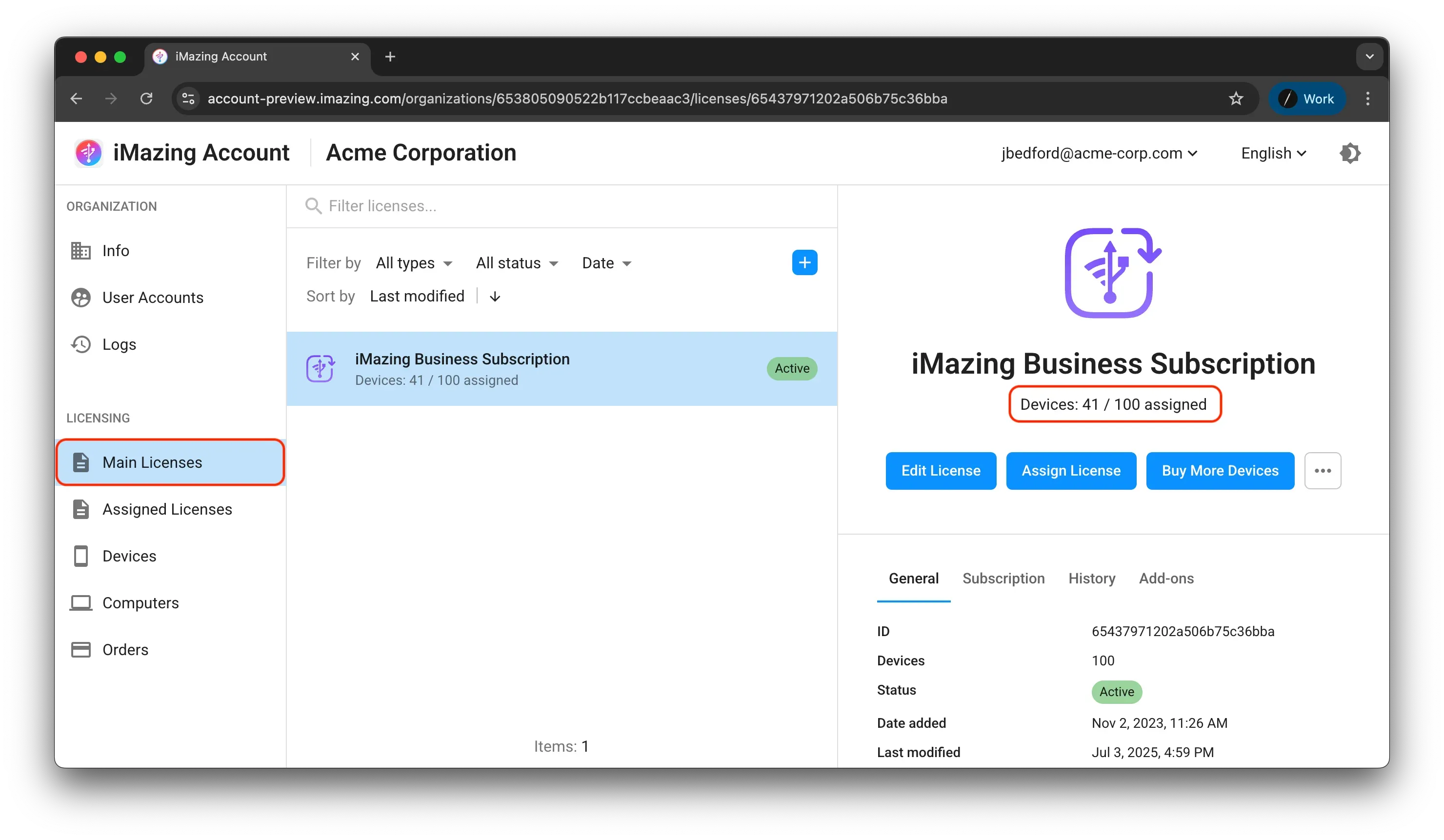 Number of devices left to assignation