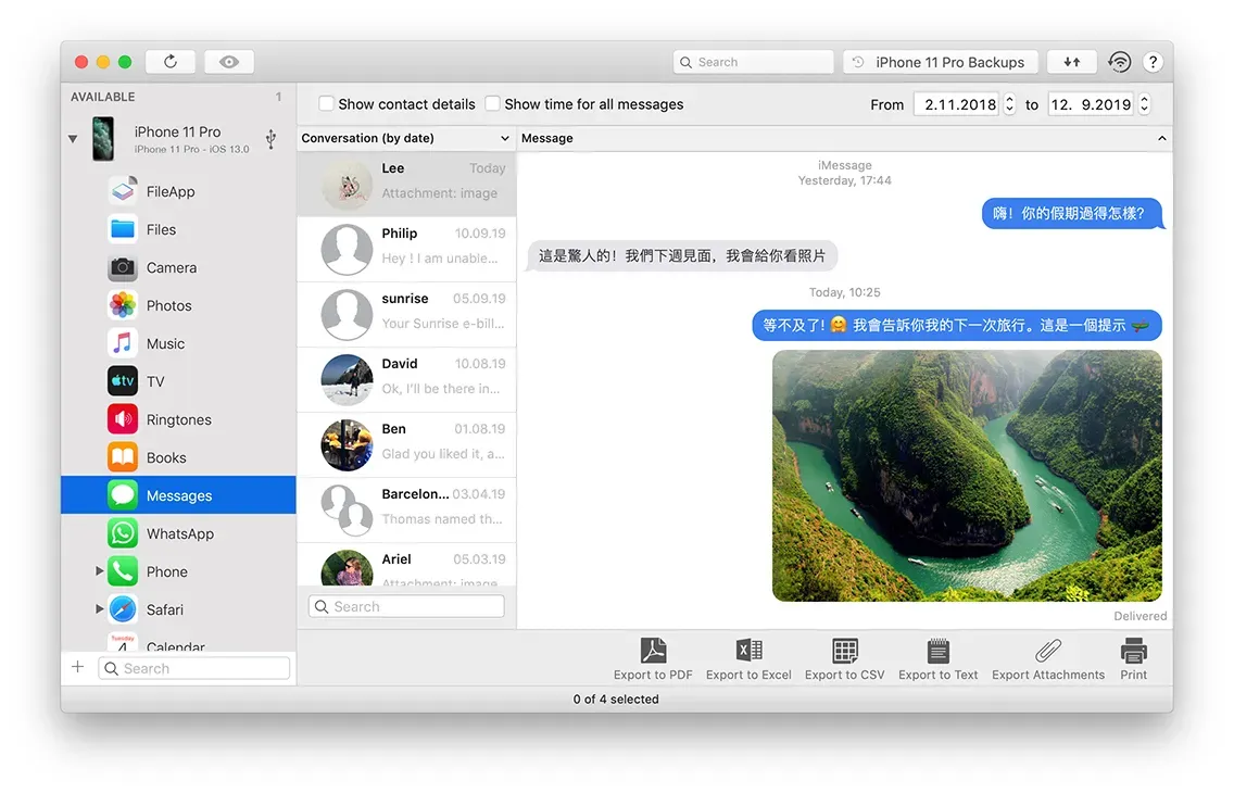 iMazing Messages - Chinese Characters