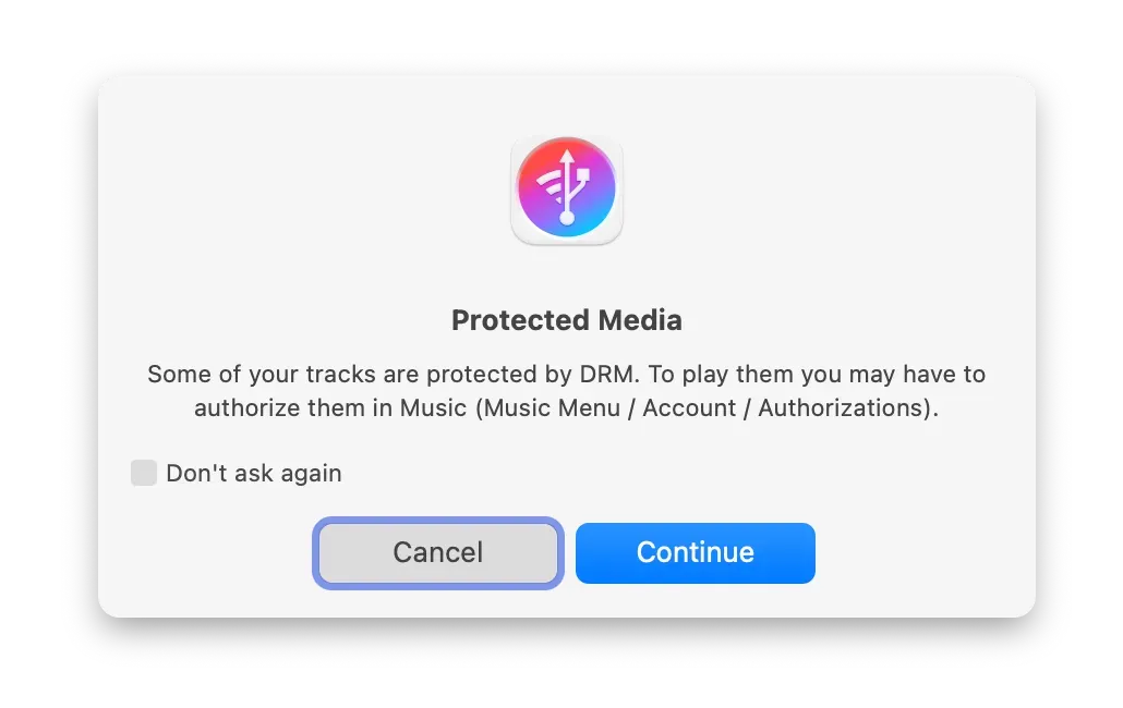 iMazing Protected Music Message