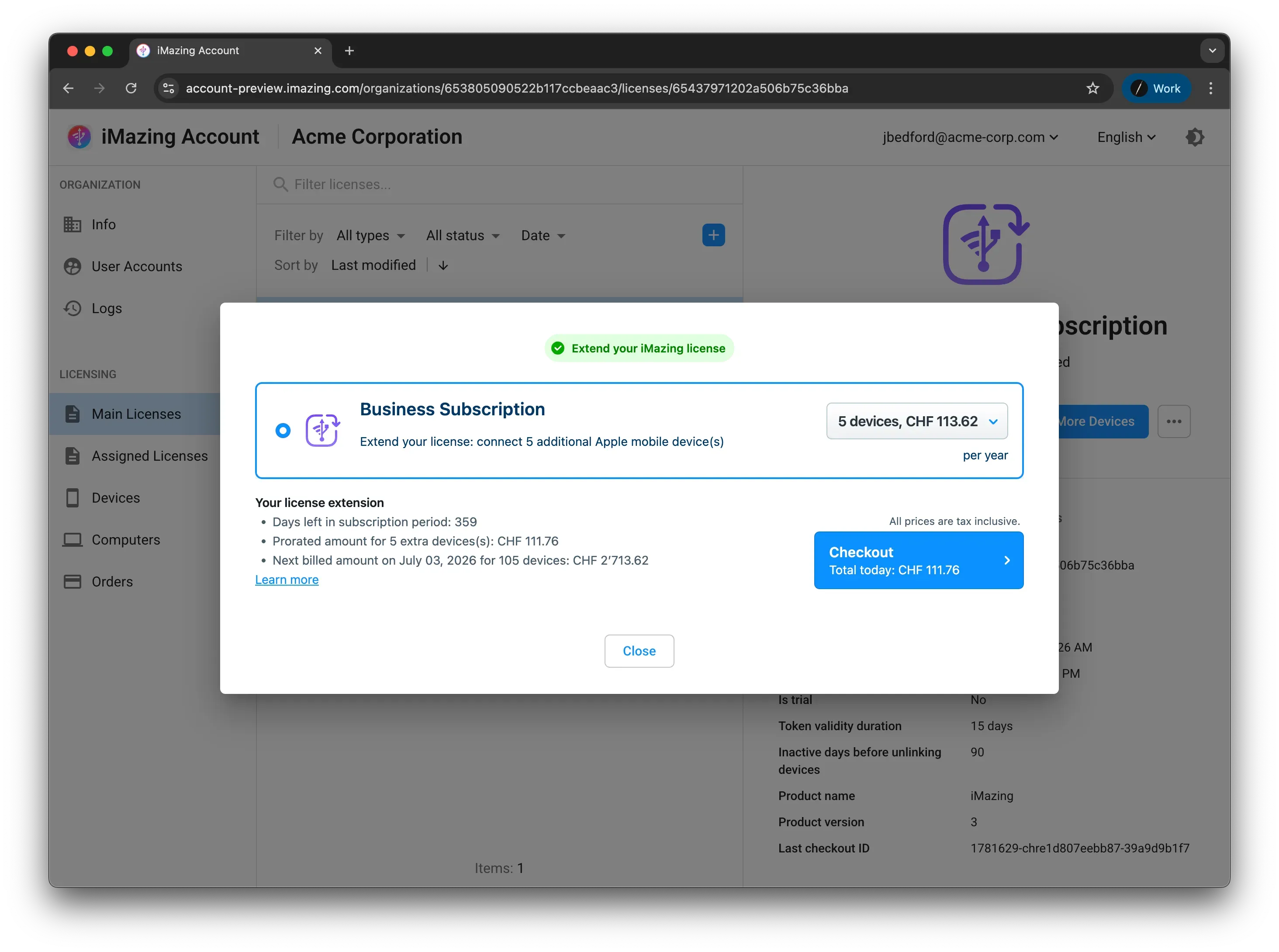 Purchase additional licenses