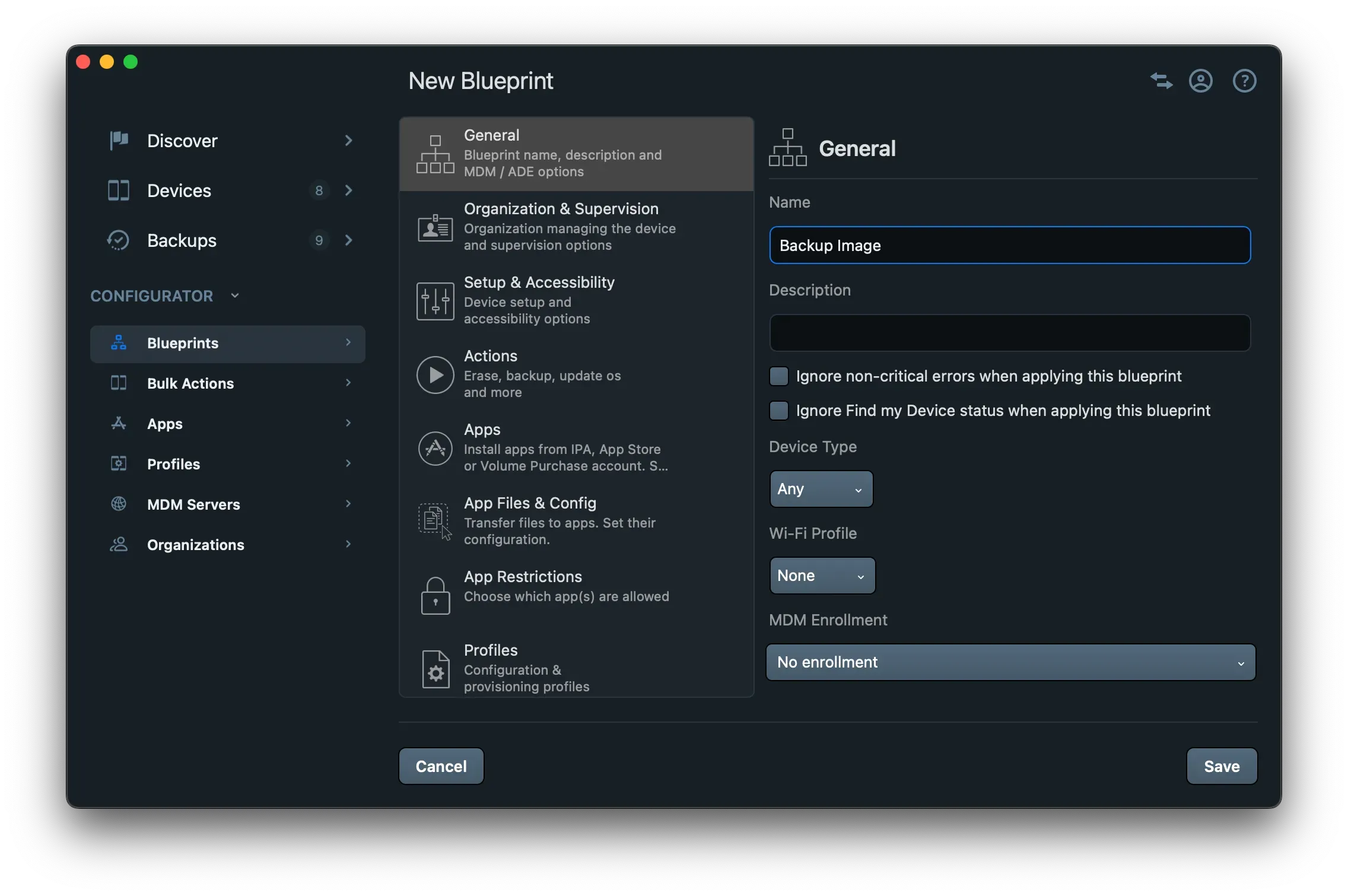 Start editing the blueprint