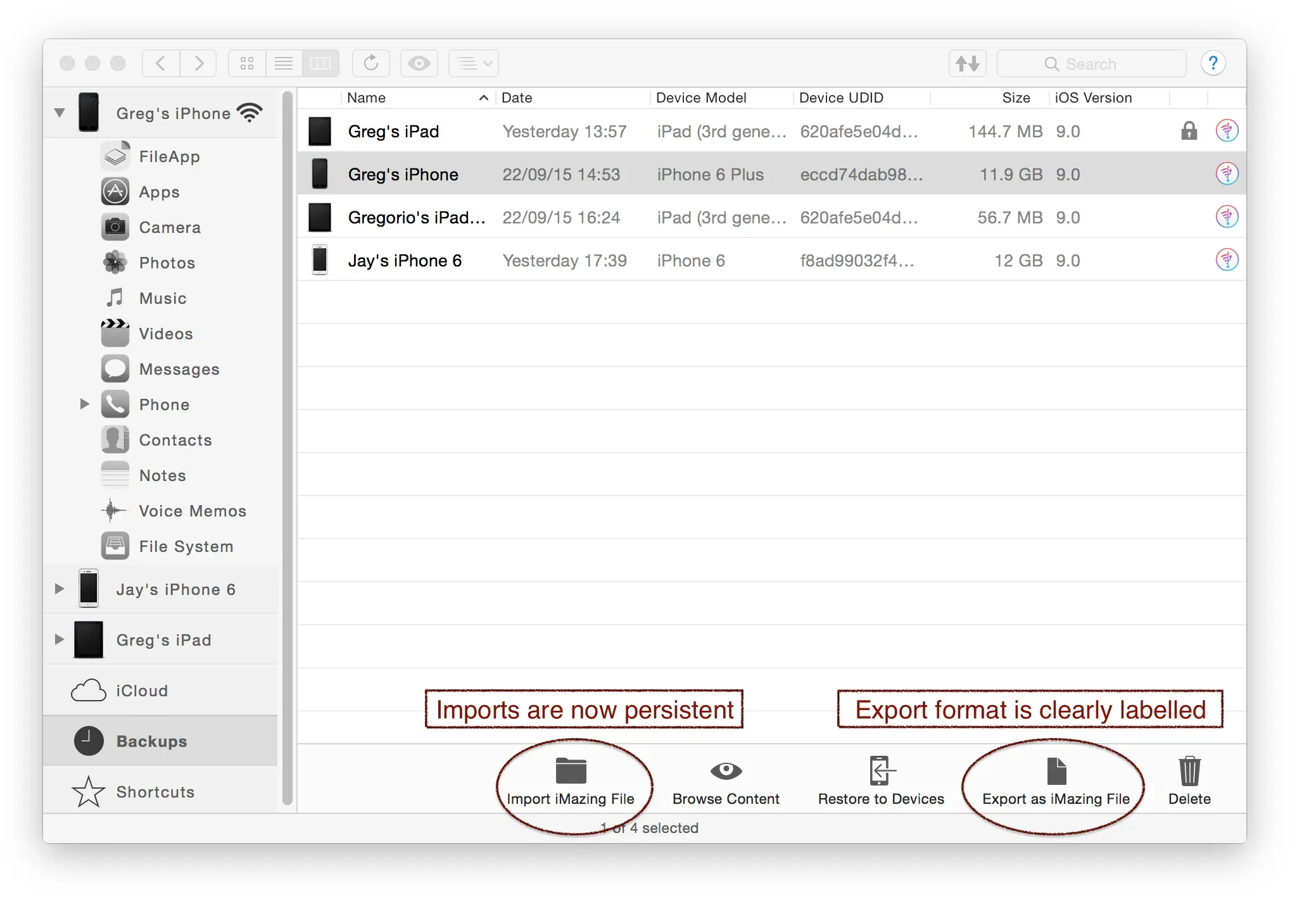 iMazing Backup Managements