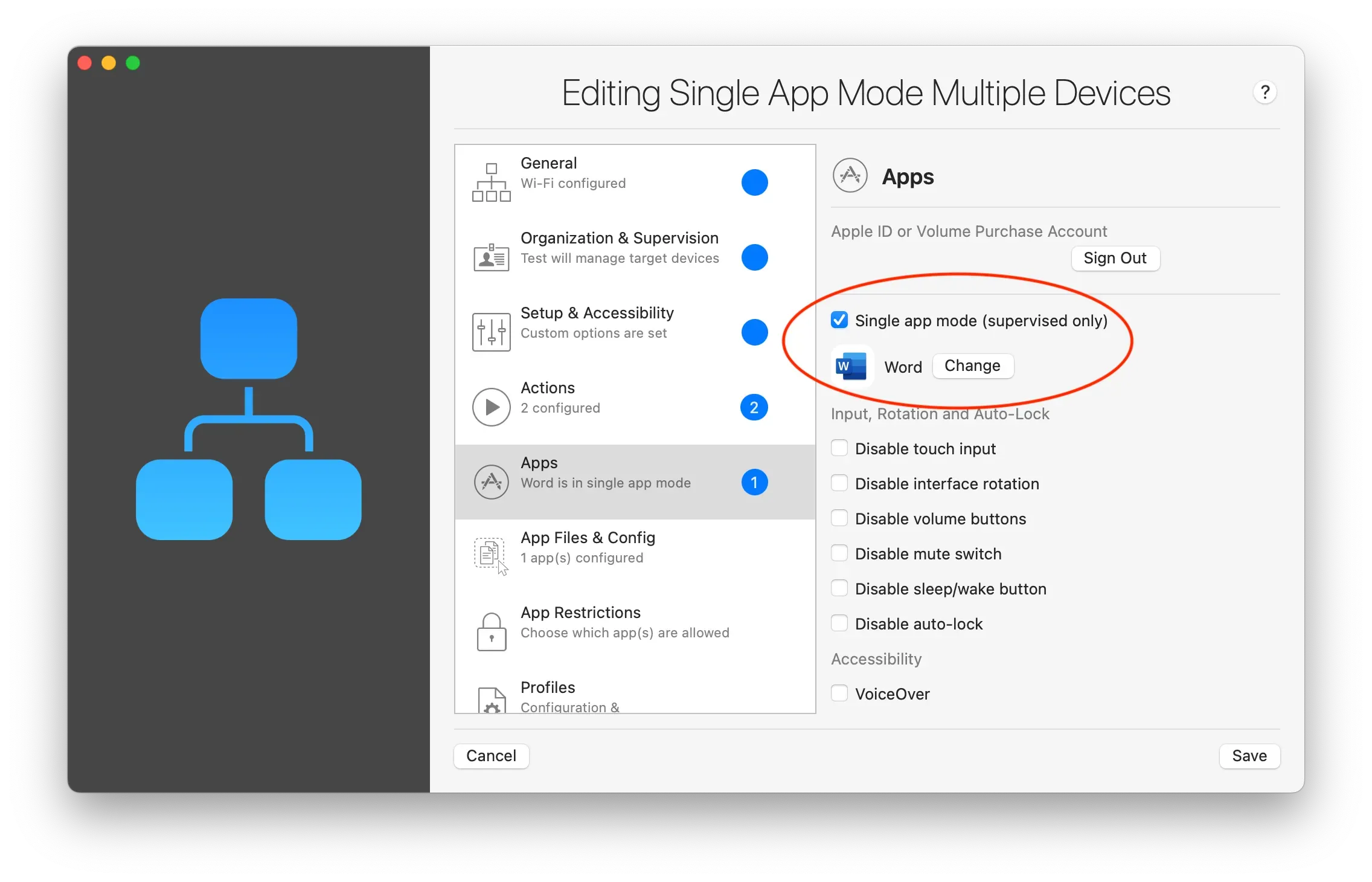 Word is now selected