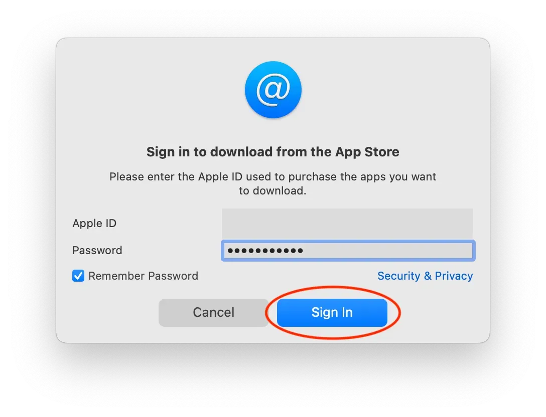 App Store credentials