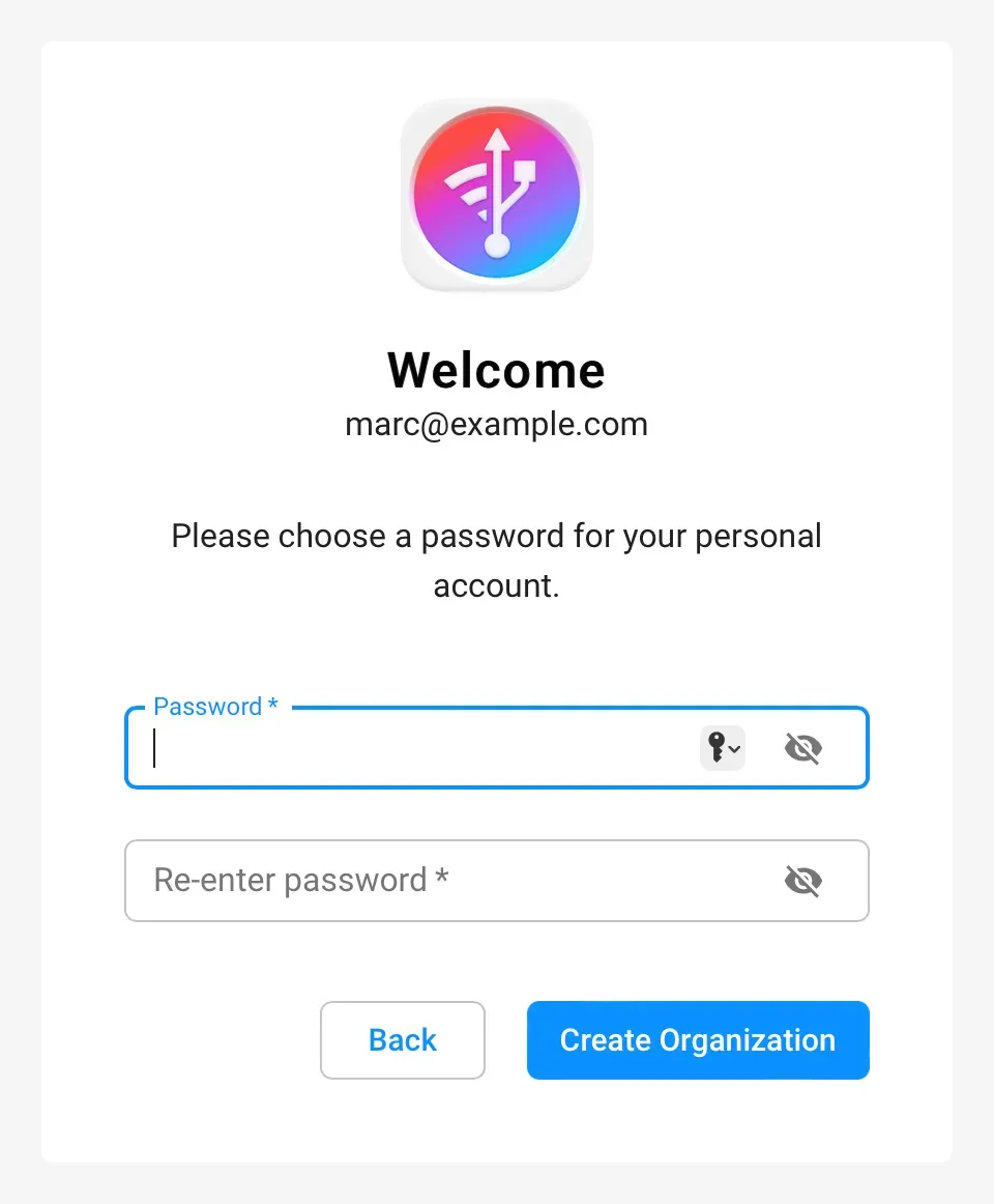 Specifying a password for your user account