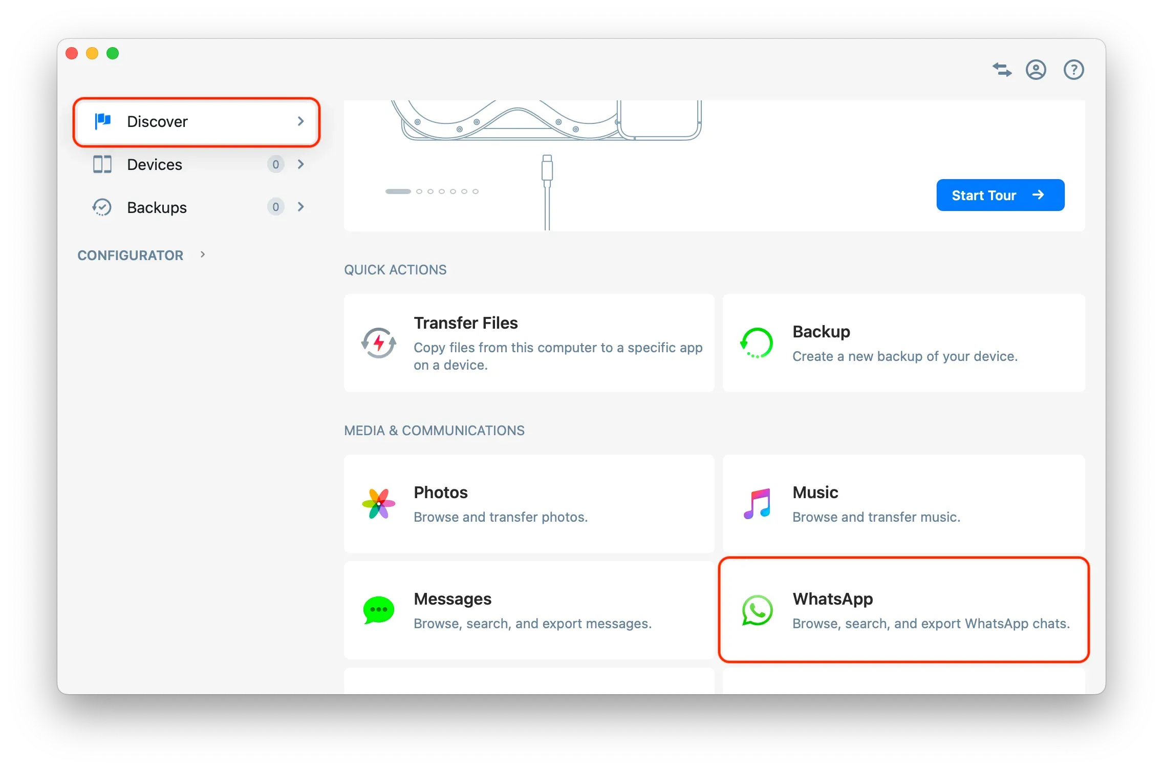 Discover view WhatsApp