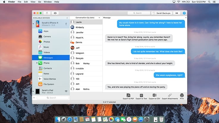 backup text messages for iphone to mac