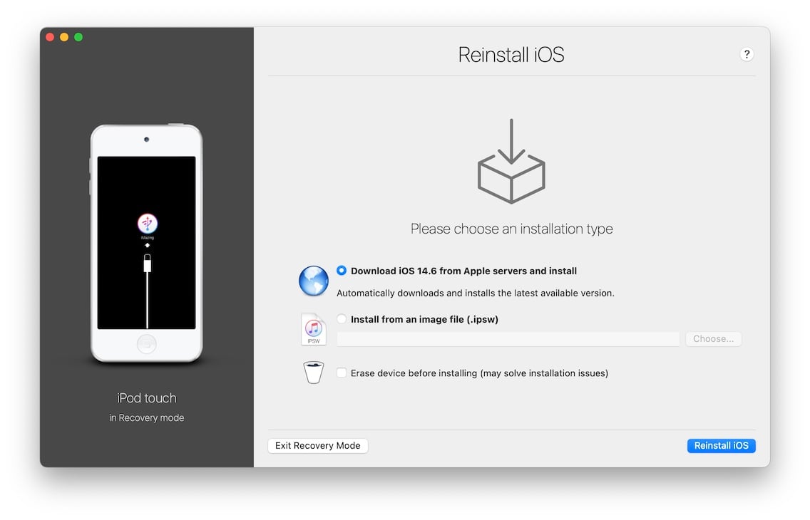 iMazing Reinstall iOS to Downgrade Without Erasing