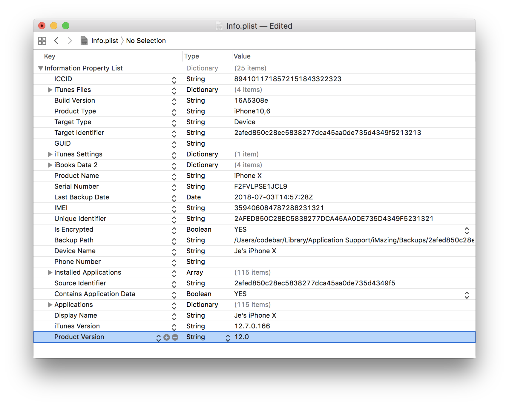 Libraries plist. Plist Editor Windows.