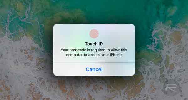 iOS 11 Trust Prompt Requires Touch ID Screenshot