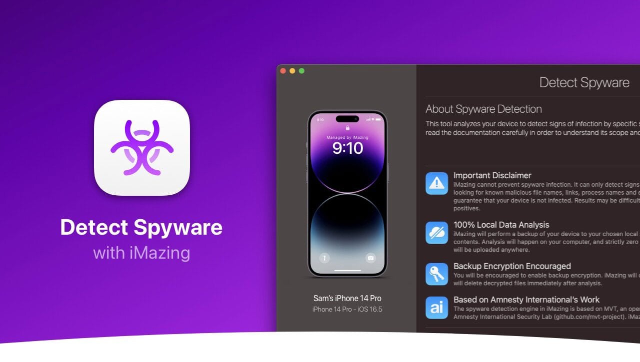 Detect Spyware with iMazing
