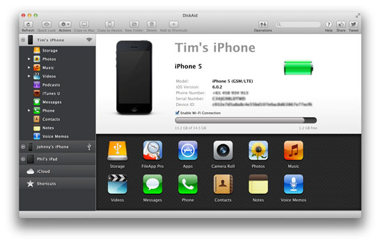 DiskAid 6 Wireless iPhone File Transfer Tool