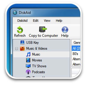 Copy iPhone Music with DiskAid