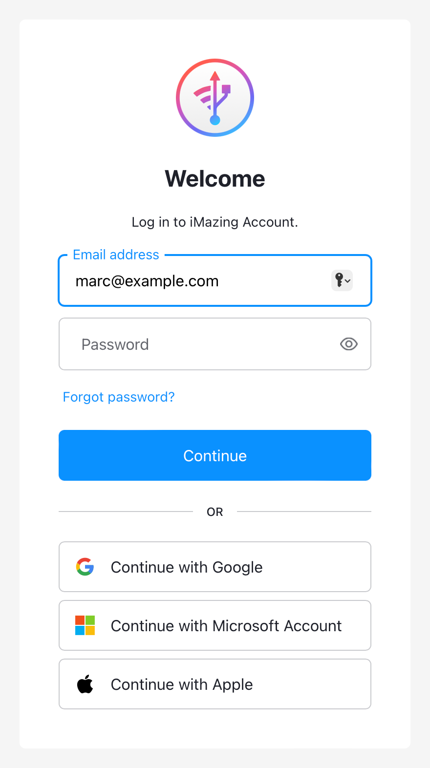 imazing login