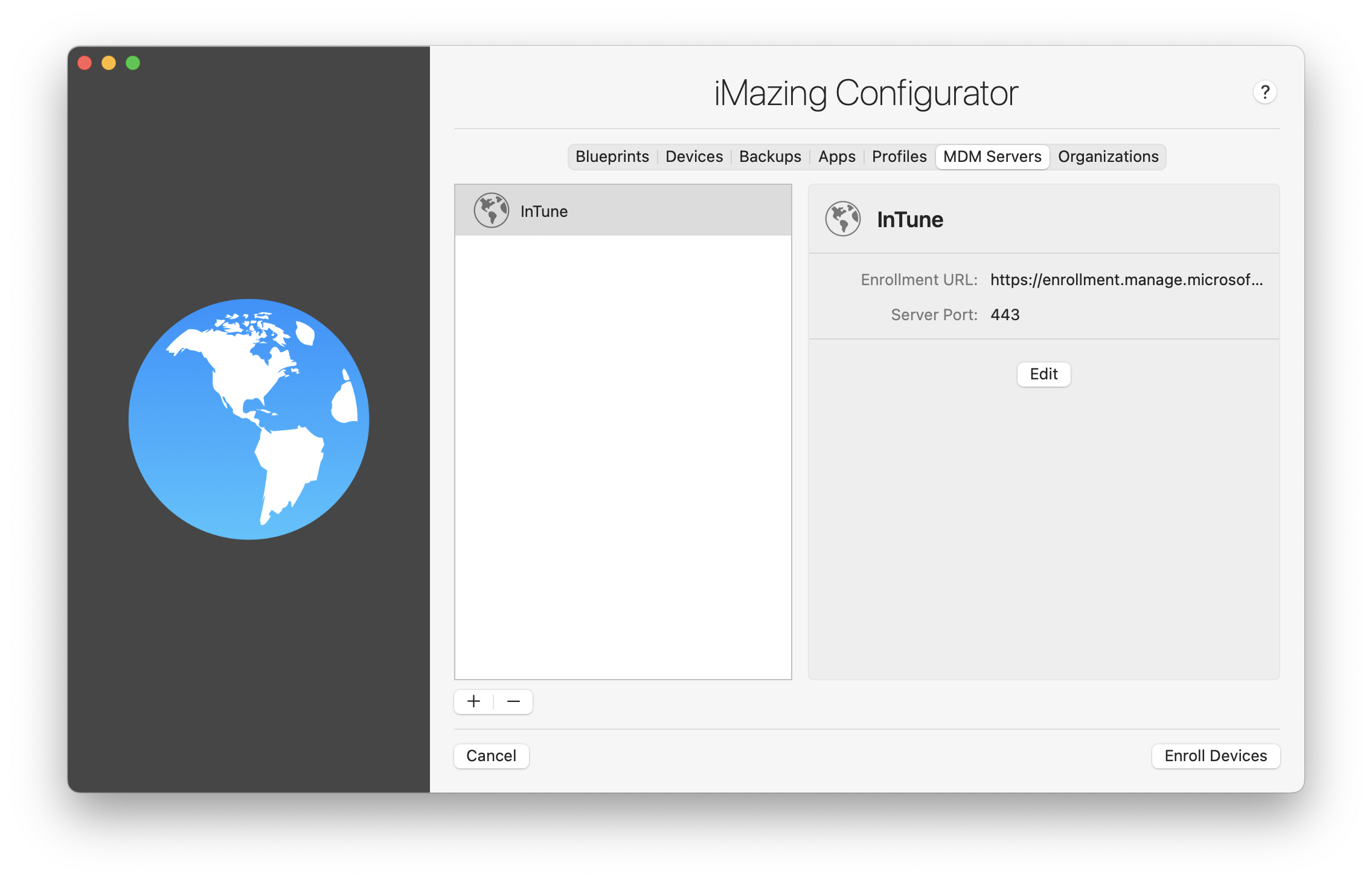 iMazing Configurator Library, MDM Servers Section