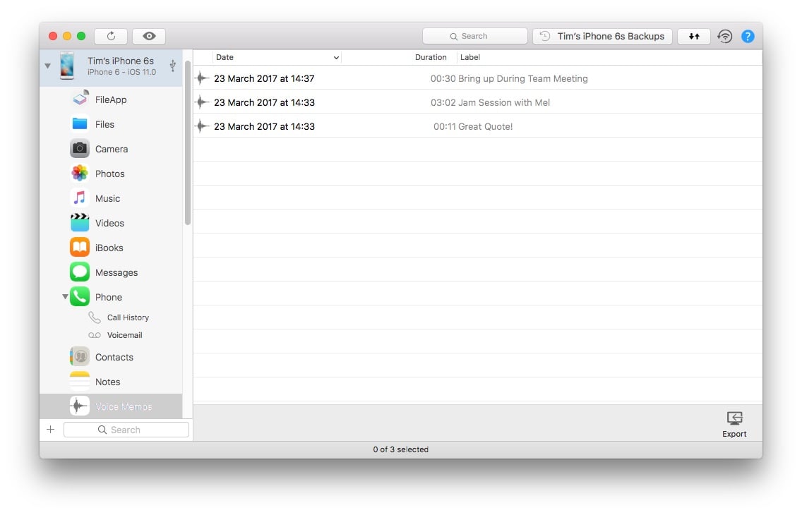 Transfer iPhone voice memos to your Mac or PC computer