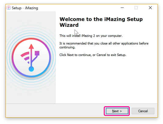 Wizard screen to start installer