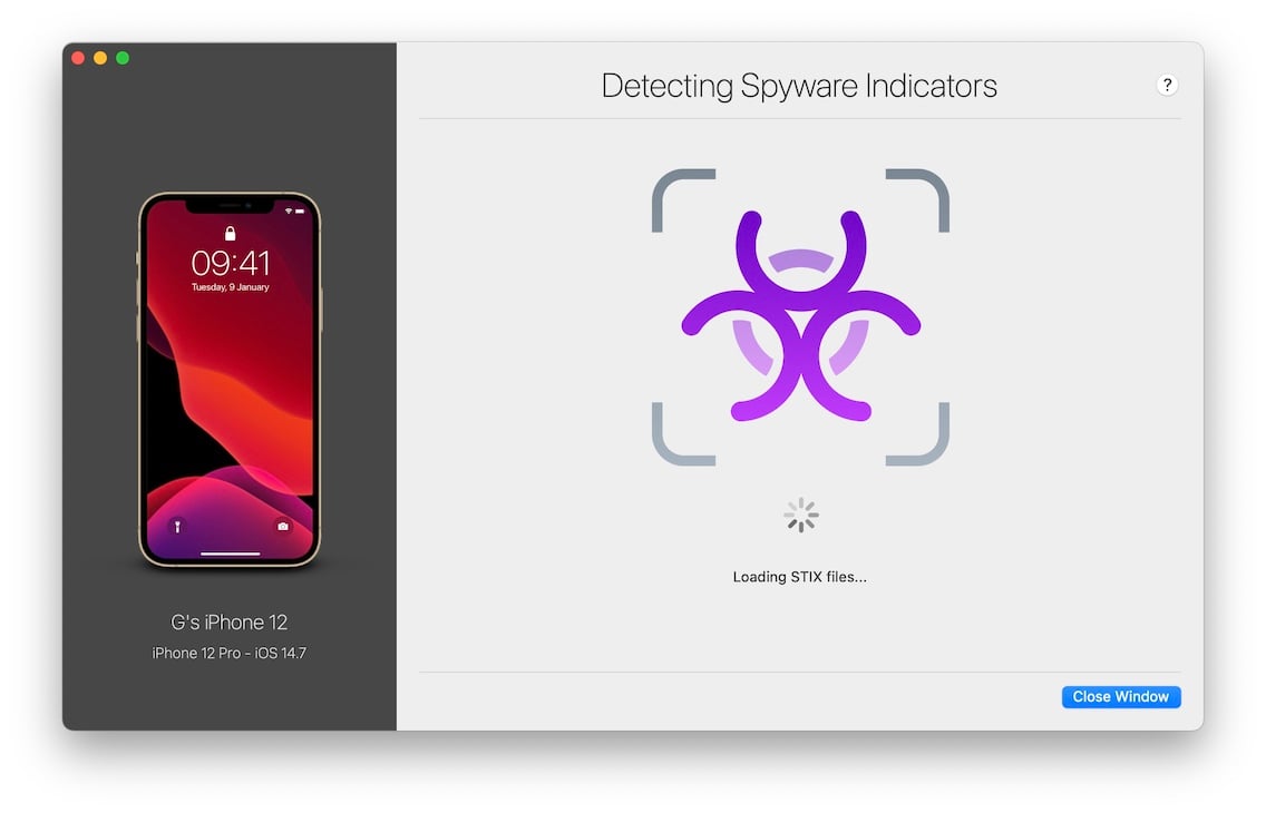 iMazing Spyware Analyzer, Progress Step