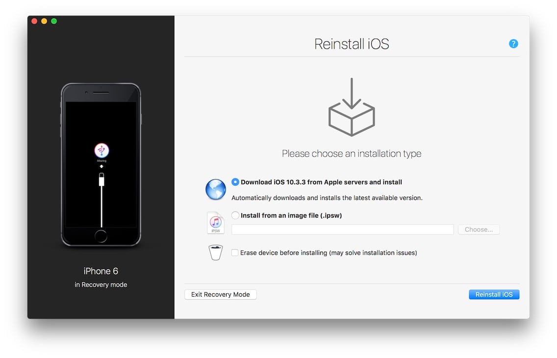 imazing 2 reinstall os