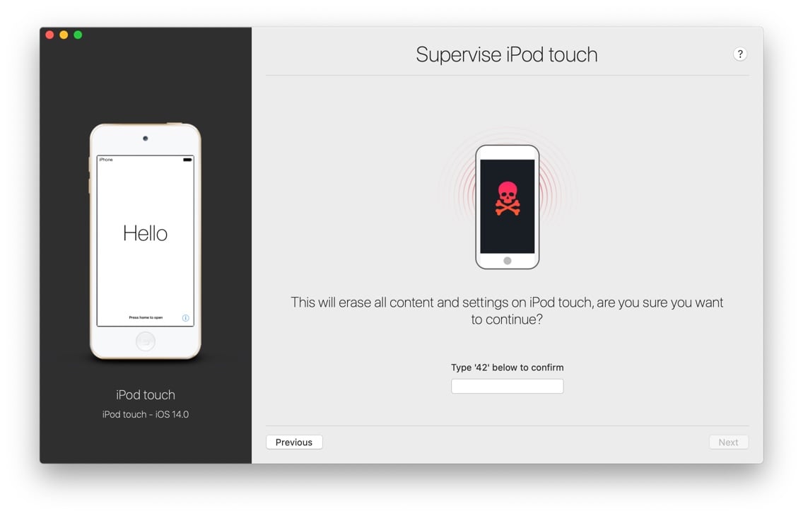 iMazing Supervision Wizard, Confirmation Screen