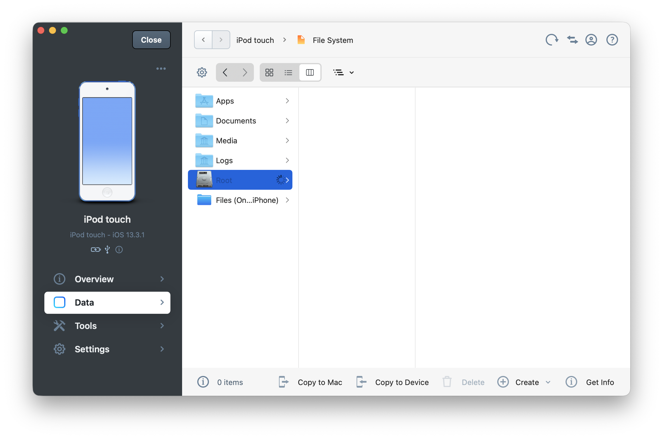 Root Folder in iMazing