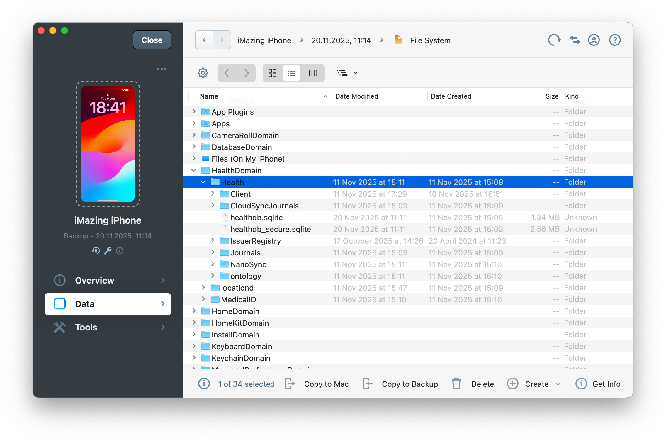 extract files and data from an encrypted iPhone backup