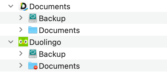 Documents icon when file sharing is enabled and not enabled