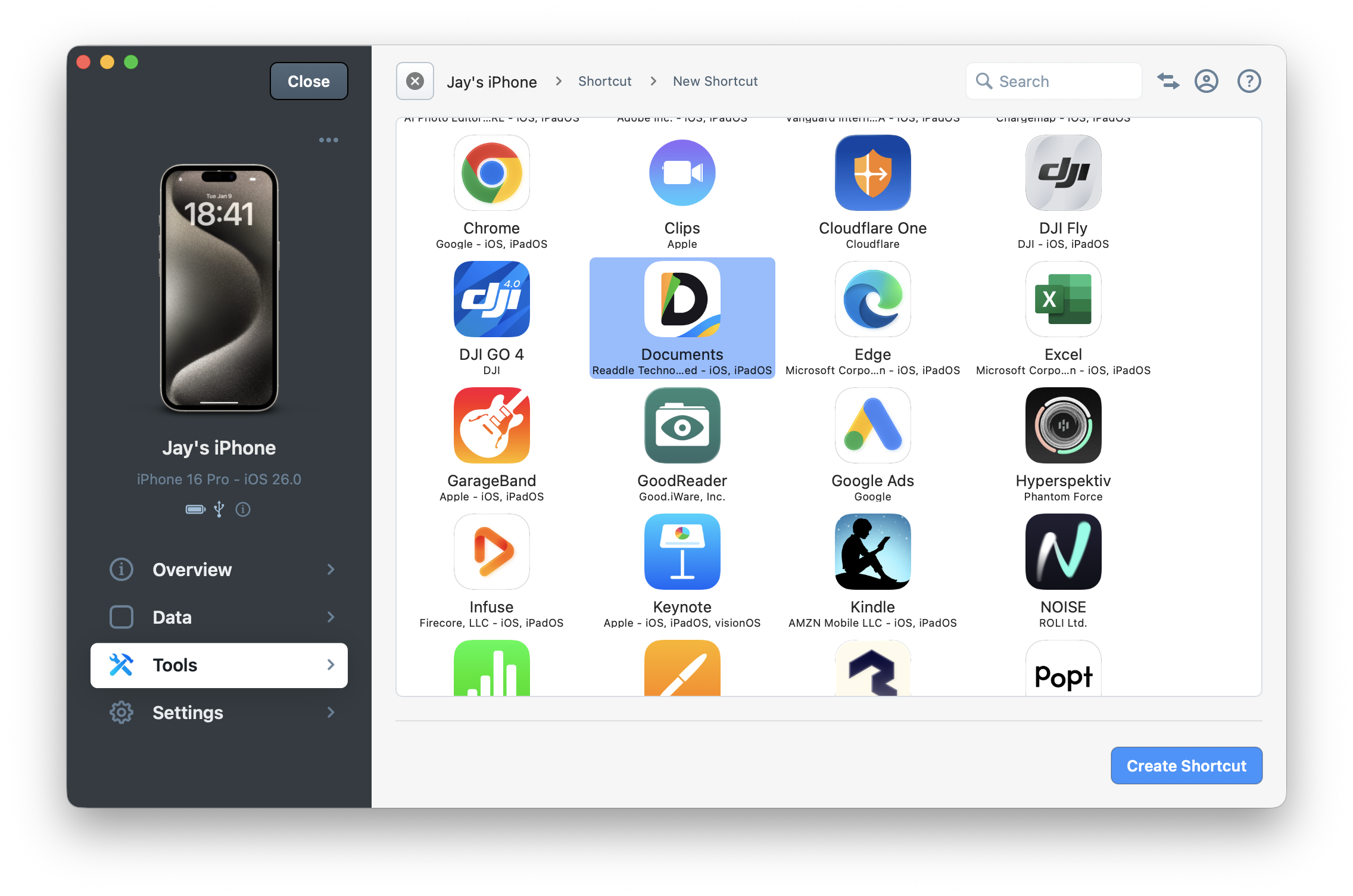 iMazing Overview Section