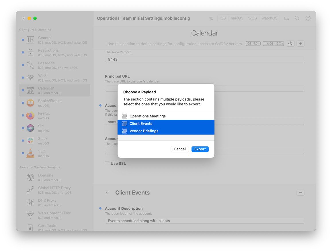 iMazing Profile Editor – Export Configuration Payloads