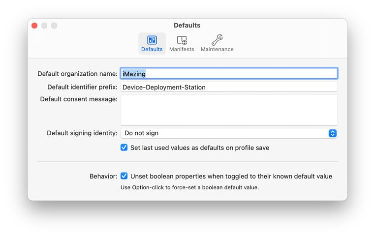 imazing profile editor