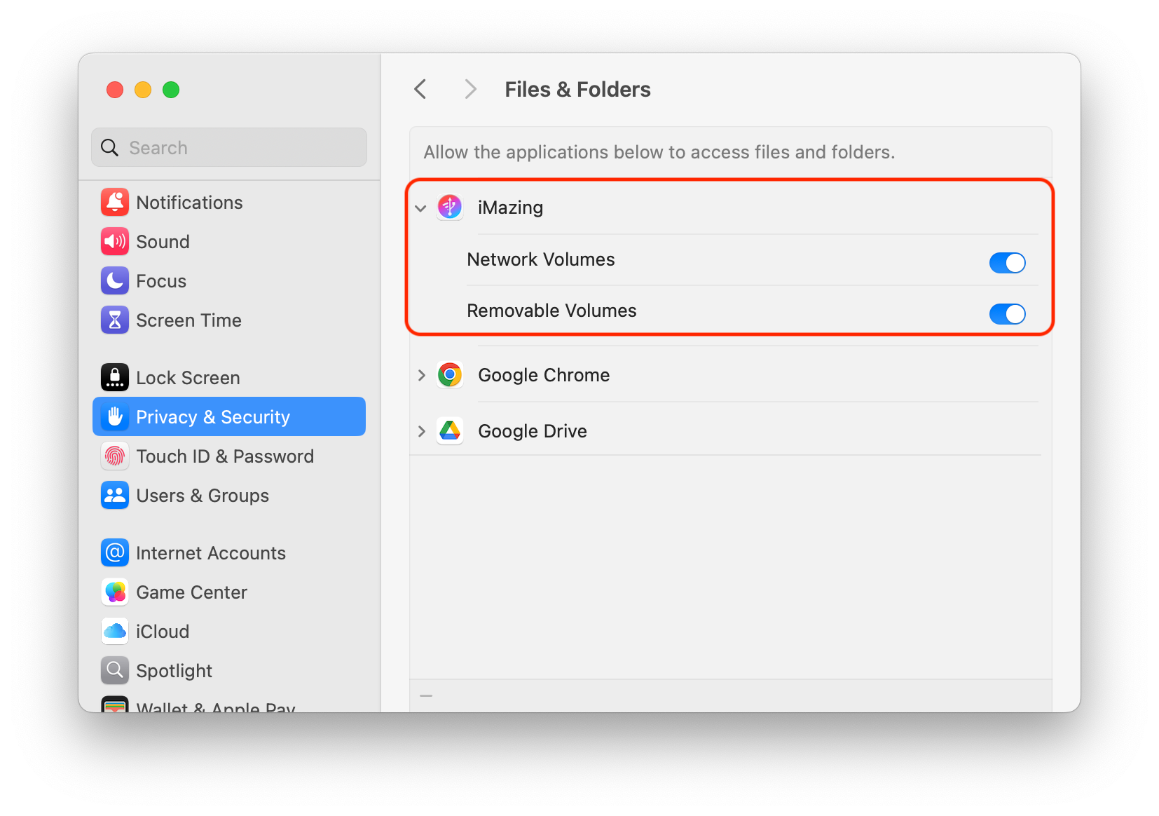 macOS System Settings - Local Network