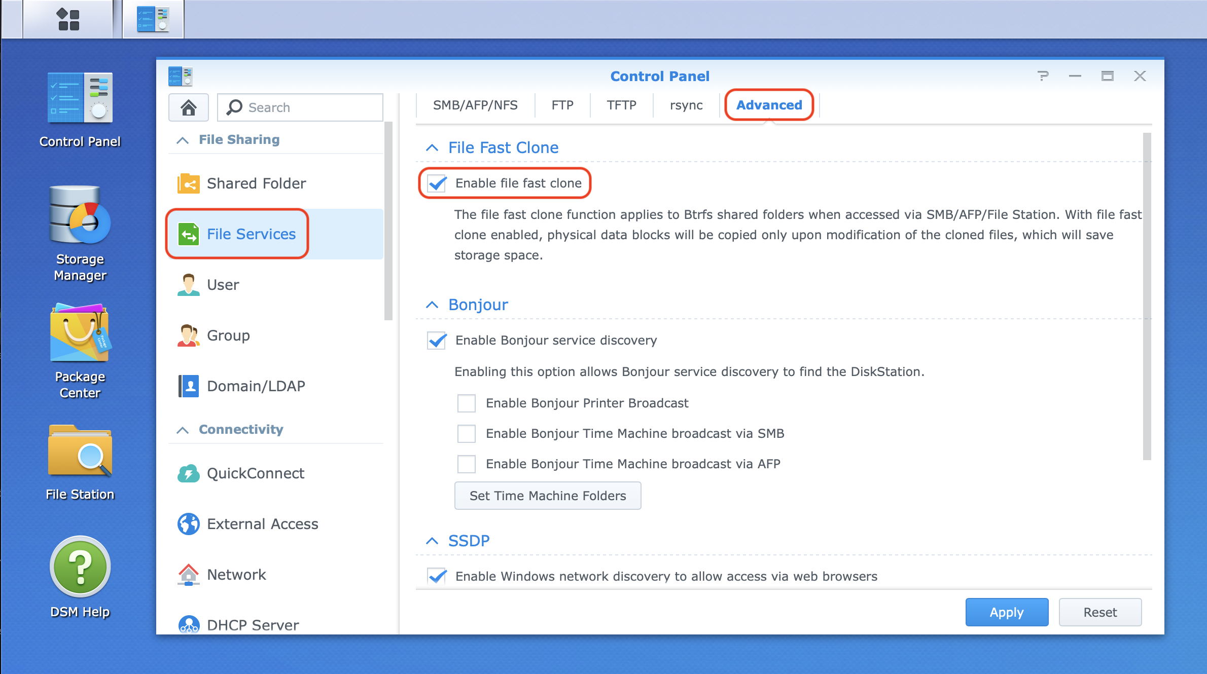 Enable File Fast Clone on a Synology NAS